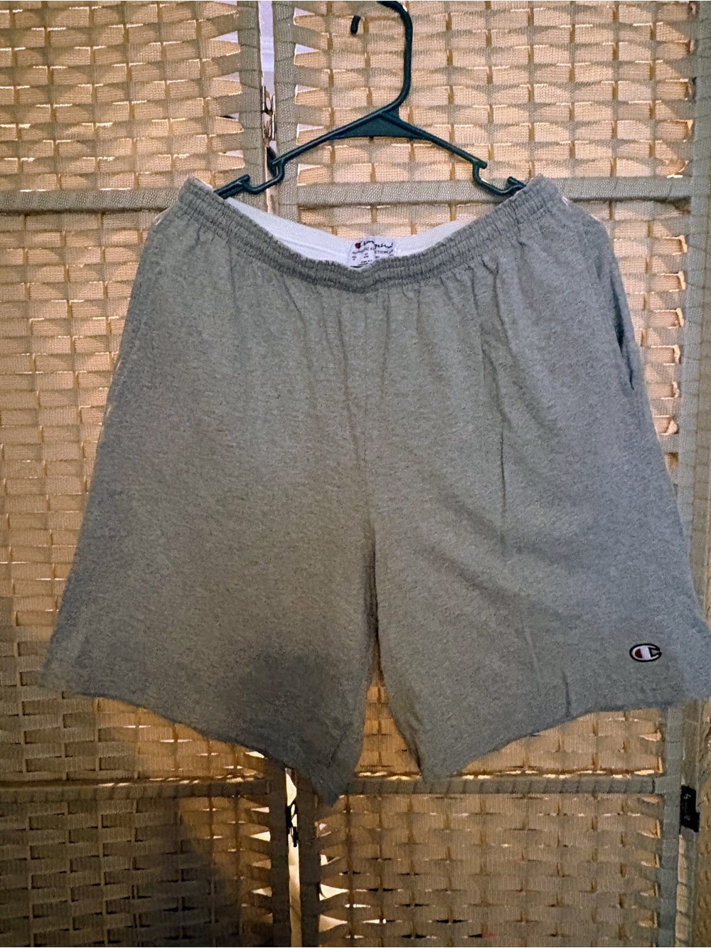 Champion Men's Heather Gray Athletic Shorts with Logo